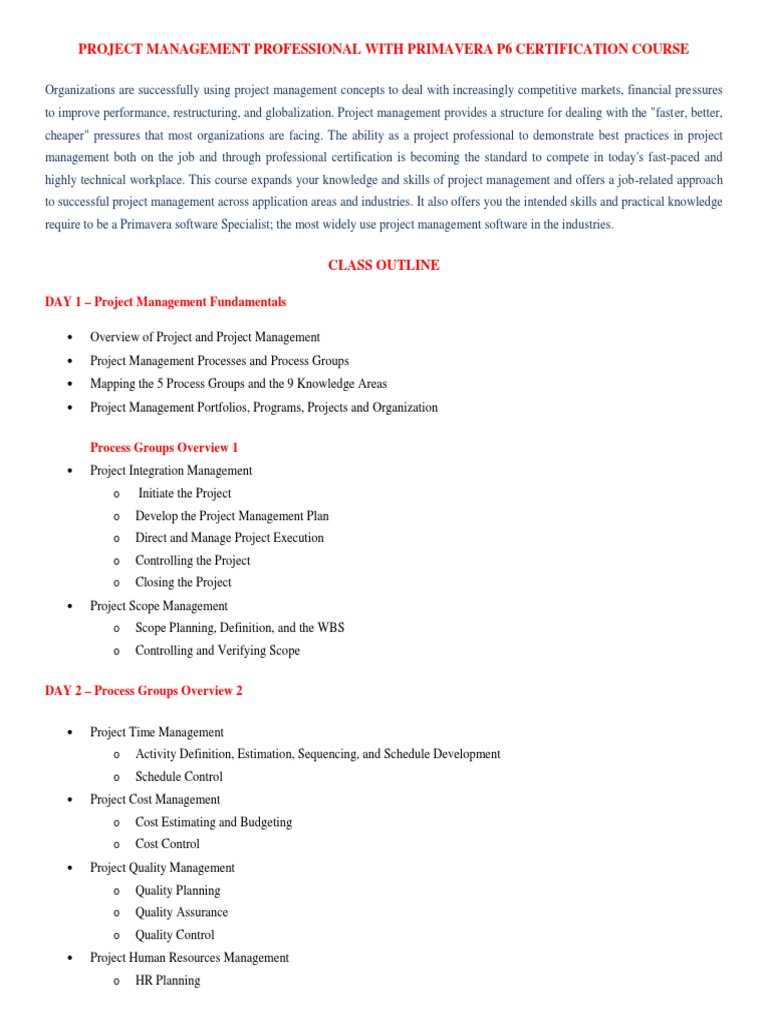 IPS Project Management Course Outline | Scheduling (Production ...