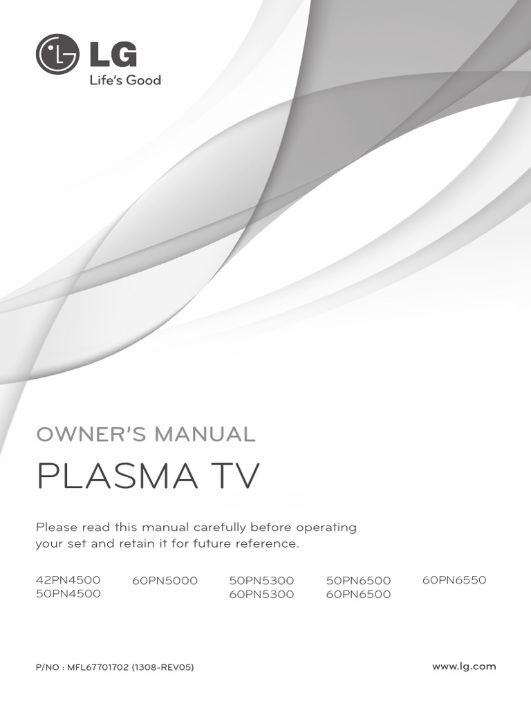 LG Plasma TV - Owner's Manual | PDF | Hdmi | Video