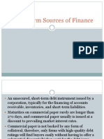 Short Term Sources of Finance