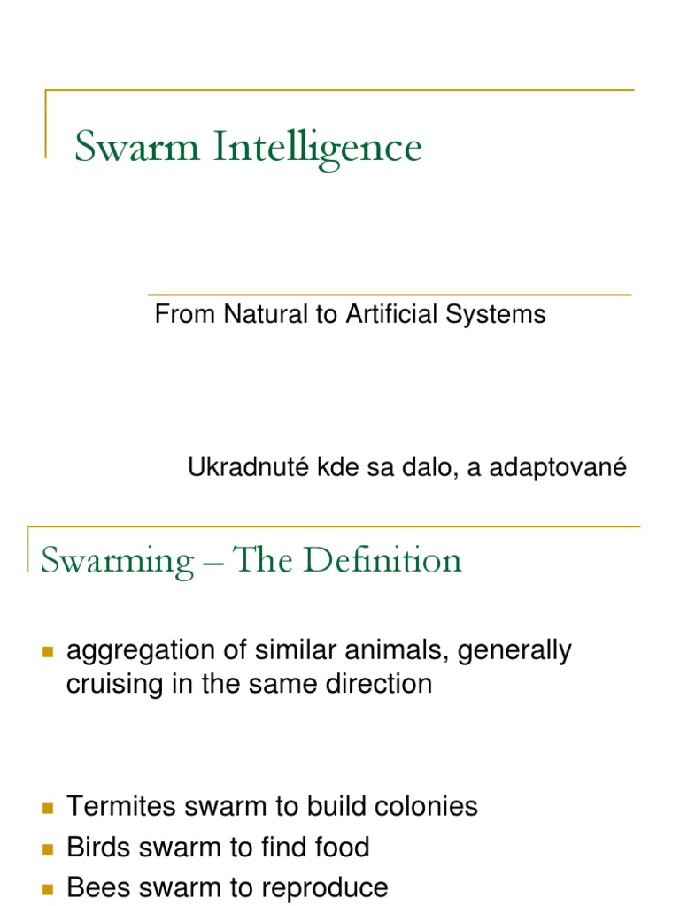 Swarm Intelligence: From Natural To Artificial Systems | PDF