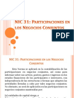 Nic 31 Participaciones en Los Negocios Conjuntos