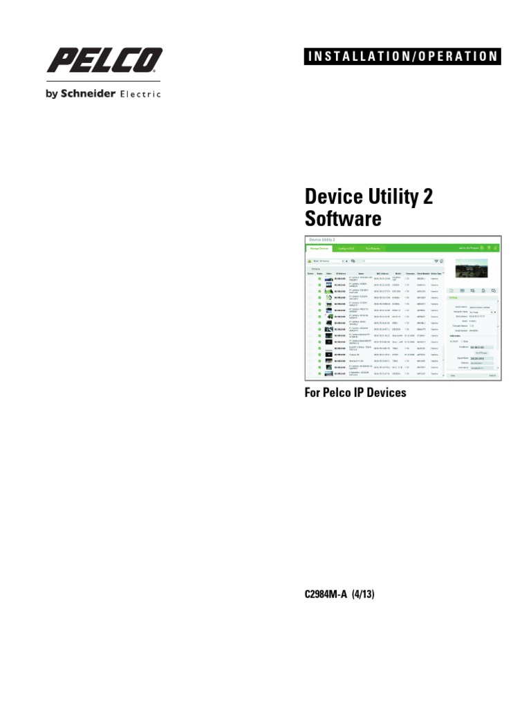 Pelco IP Device Utility 2 Software Installation Operation Manual 04-13 | Ip  Address |