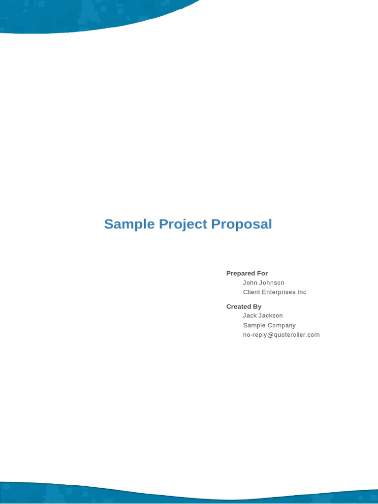 Sample Project Proposal | PDF | Business | Computers