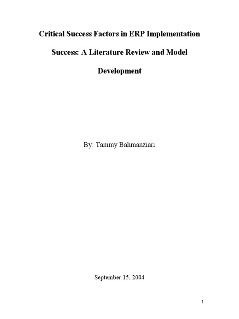 ERP Implementation Success Factors Model | PDF | Leadership | Business