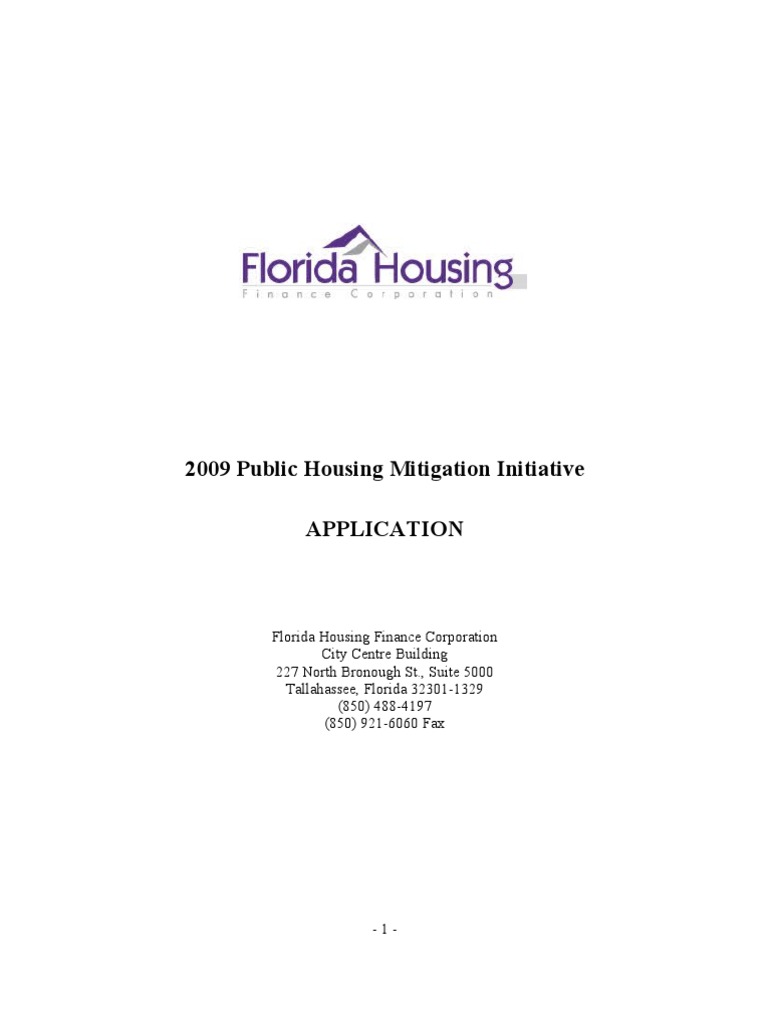 Public Housing Mitigation Application For DSHA PDF Public Housing
