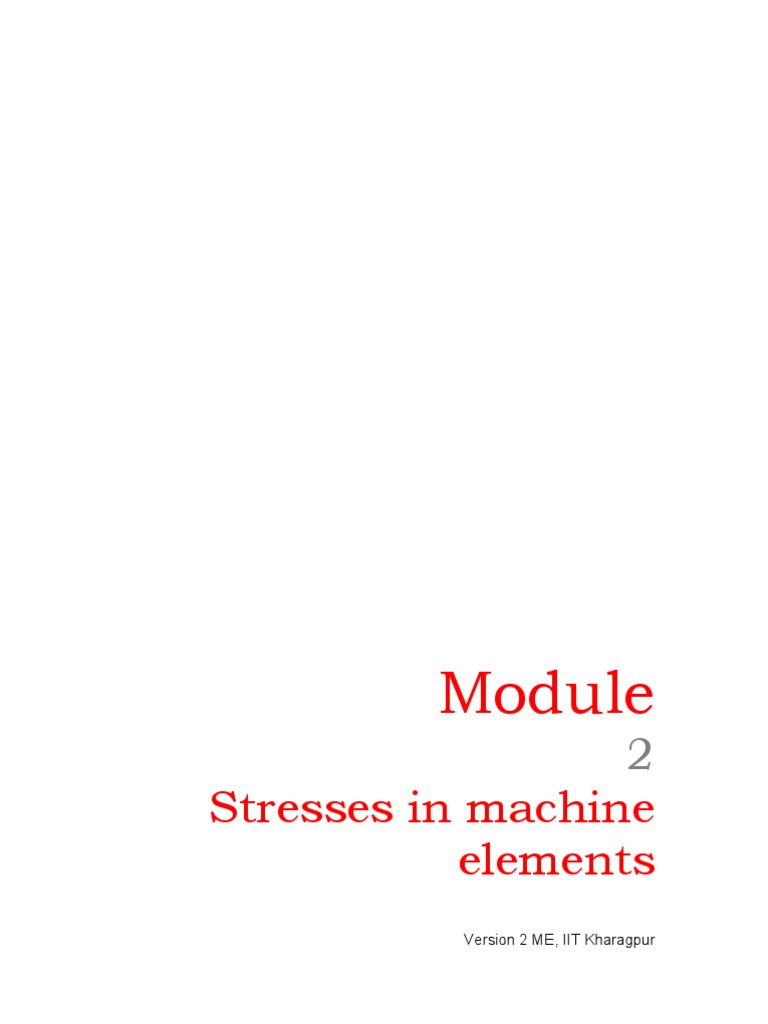 Machine Design Module 2 Lesson 2 | PDF | Bending | Beam (Structure)
