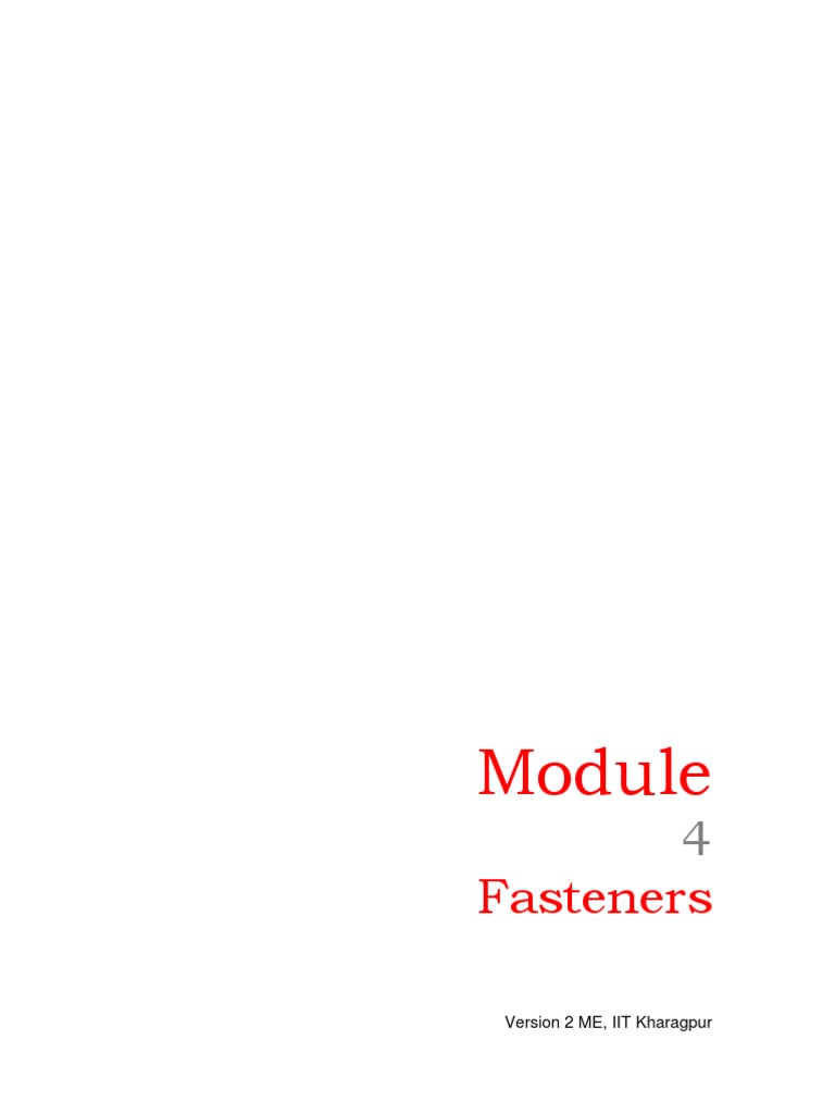Machine Design Module 4 Lesson 1 | PDF | Screw | Machines