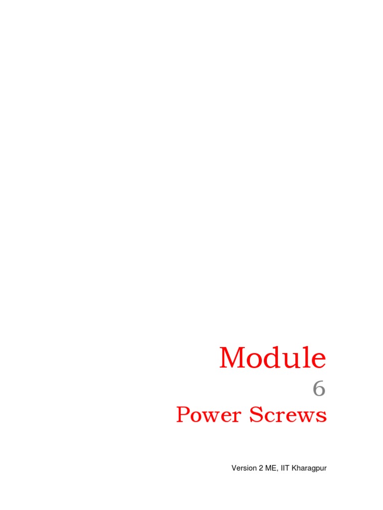 Machine Design Module 6 Lesson 1 | PDF | Screw | Machines