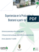 Experiencias en La Produccion de Bioetanol A Partir de Yuca