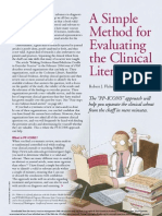 A Simple Method of Evaluating Medical Literature