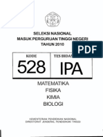 SNMPTN Ipa 2010 (Kode Soal 528)