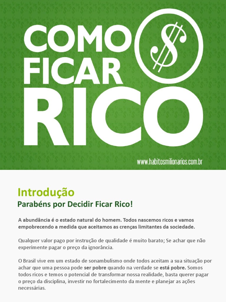 7 Passos Para Ficar Rico Começando Do Zero | PDF | Investimentos | Riqueza