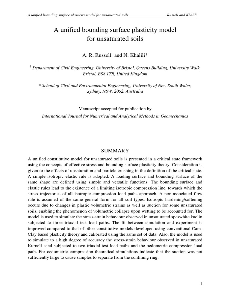 4 Unsaturatedsoil Modelling | PDF | Stress (Mechanics) | Plasticity ...