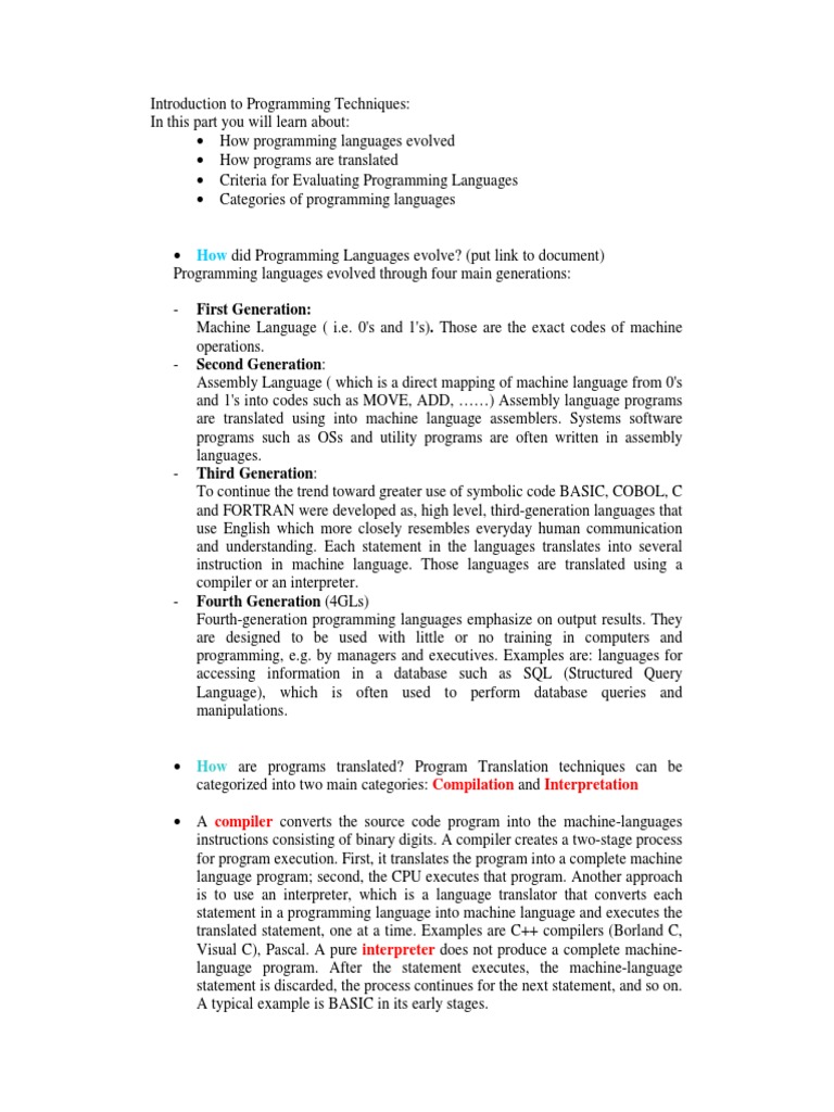 1 Introduction Introduction | PDF | Programming Language | Computer Program
