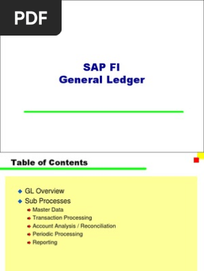 SAP FI General Ledger