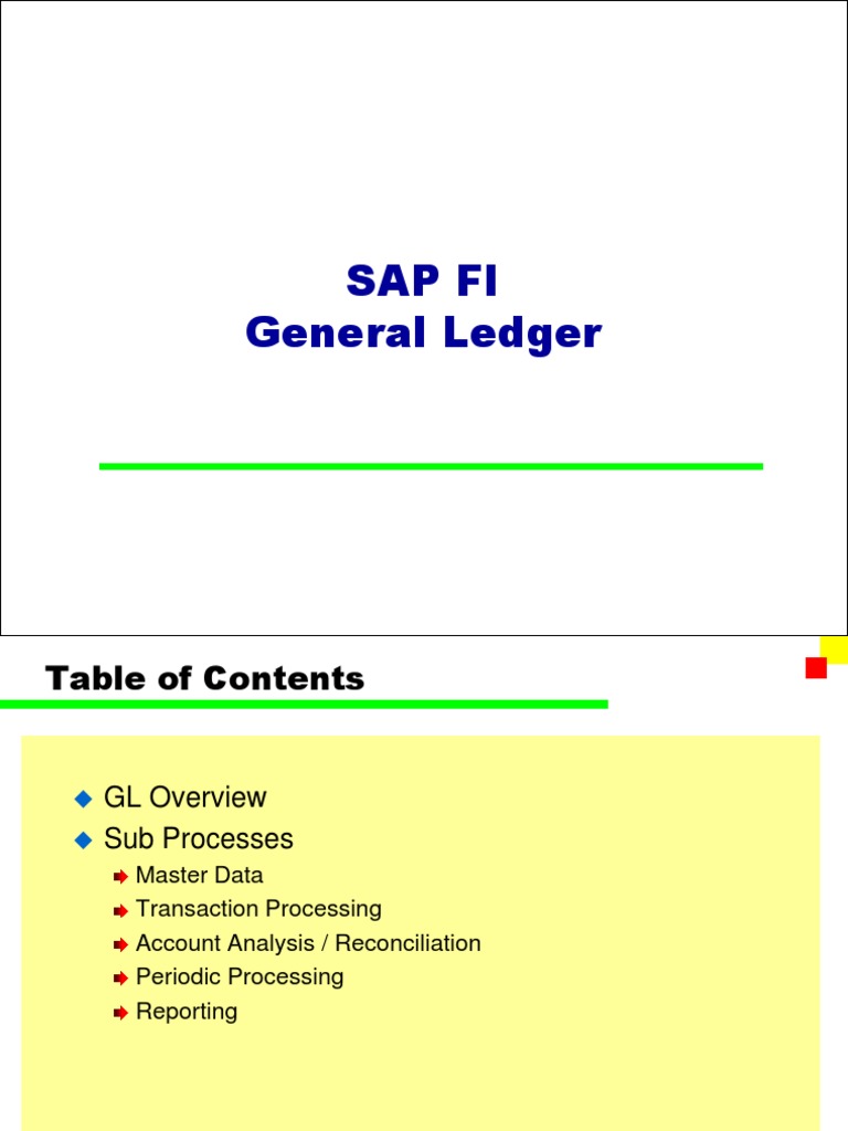 SAP FI General Ledger Overview | PDF
