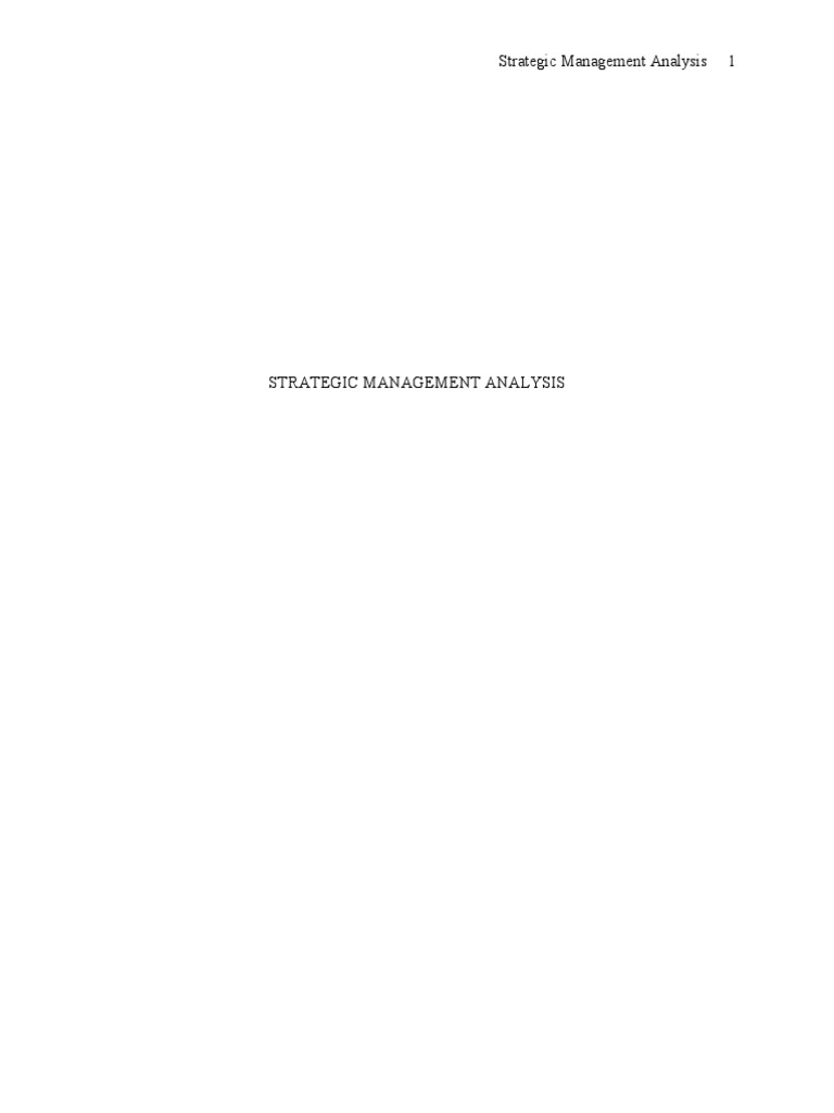 Strategic Management Analysis Overview | PDF | Strategic Management ...