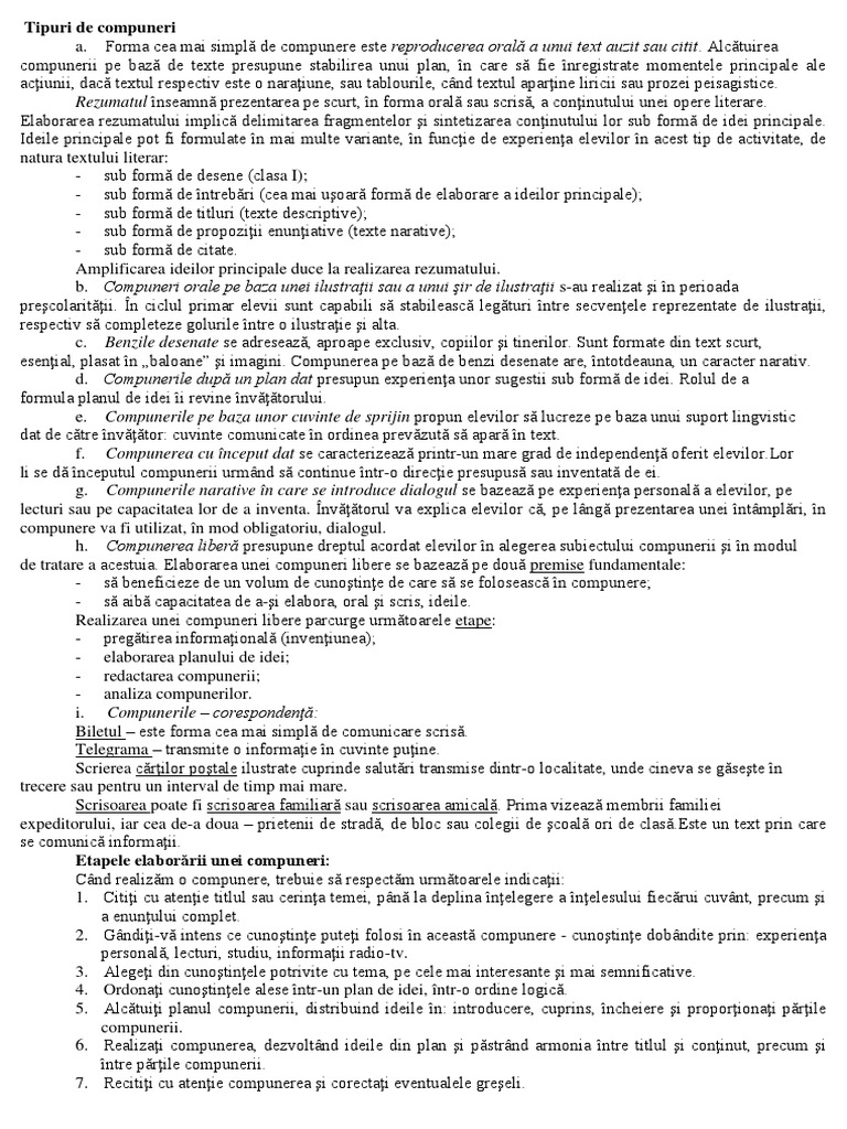 Tipuri de Compuneri | PDF