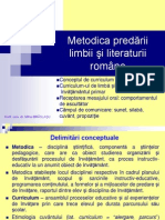 Metodica Predc483rii Limbii C59fi Literaturii Romc3a2ne Curs 1