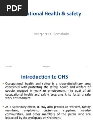 1 Introduction To Occupational Health Safety Occupational