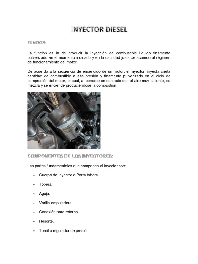 Inyector Diesel, PDF, Tornillo