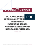 Do Poor Kids Deserve Lower Quality Education
