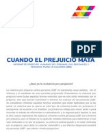 Cuando El Prejuicio Mata: Informe DD - HH LGBT 2012/ Resumen Ejecutivo