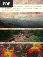 Serviços Ecossistemicos e Bem Estar Humano - SumarioExecutivo