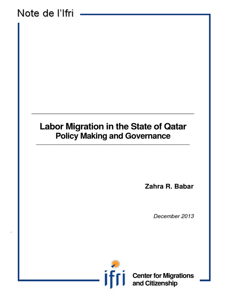 Labor Migration in The State of Qatar - Policy Making and Governance ...
