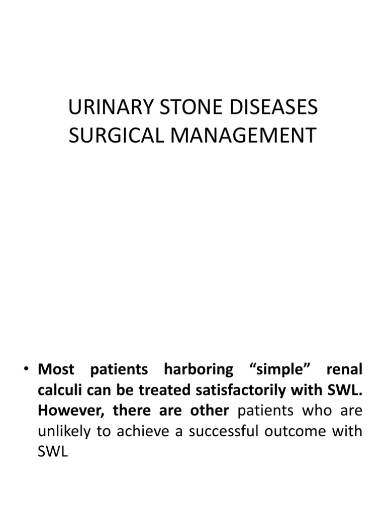Surgical Management of Urinary Stones | PDF | Surgical Specialties ...