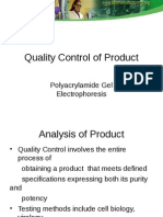 Quality Control of Product: Polyacrylamide Gel Electrophoresis