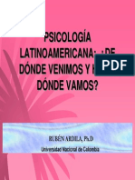 Psicología Latinoamericana, De Dónde Venimos y Hacia Donde Vamos (2)