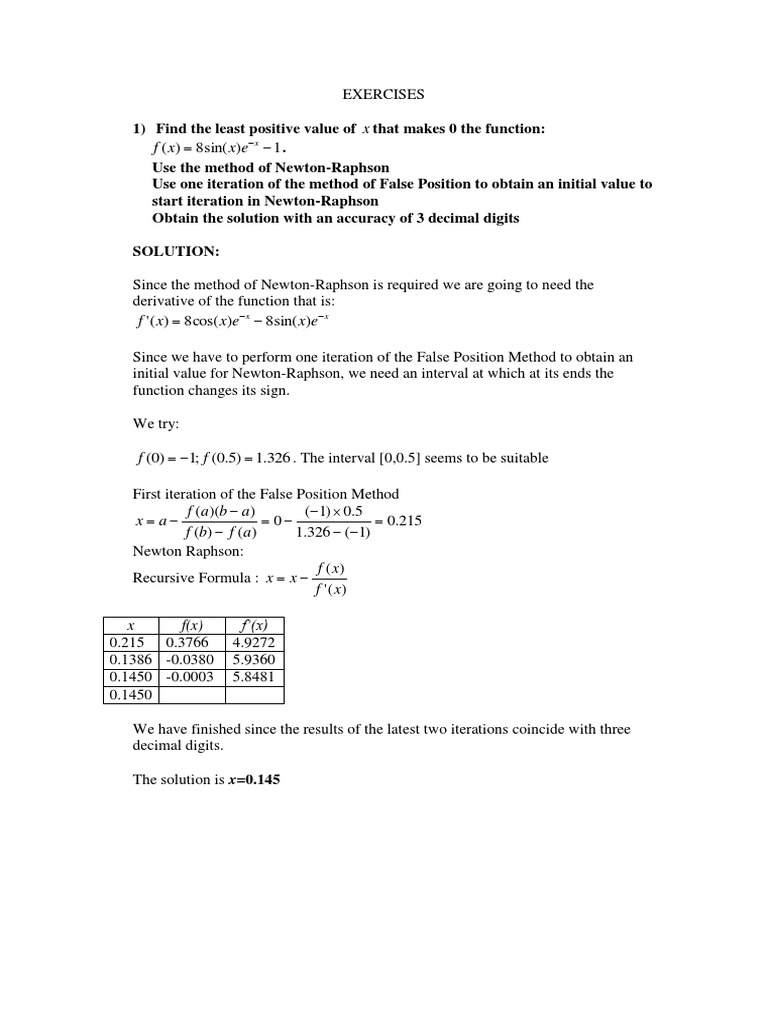 Numerical Methods for Function Analysis | PDF | Matrix (Mathematics ...