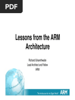 Lessons From The ARM Architecture: Richard Grisenthwaite Lead Architect and Fellow ARM