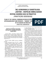 (MM2014-2-67) Plan Klinicznej Komunikacji Diabetologa, Okulisty I Pacjentów - Wspólne Zmniejszanie Ryzyka Chorób Oczu W Praktyce