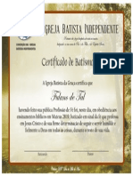 Certificado de Batismo - Modelo 1