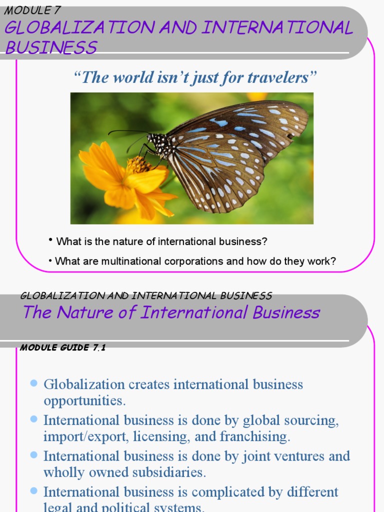 Globalization and International Business Insights | PDF | International ...