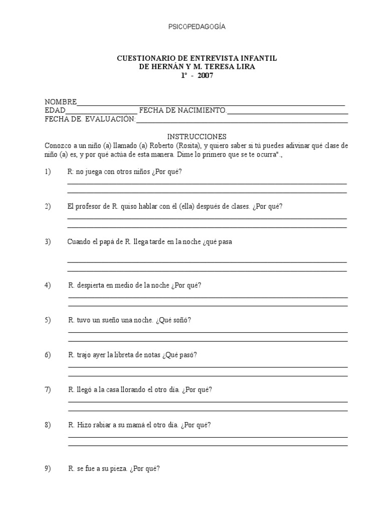 Test de Roberto y Rosita | PDF | Ocio