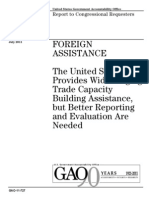 FOREIGN ASSISTANCE The United States Provides Wide-Ranging Trade Capacity Building Assistance, But Better Reporting and Evaluation Are Needed