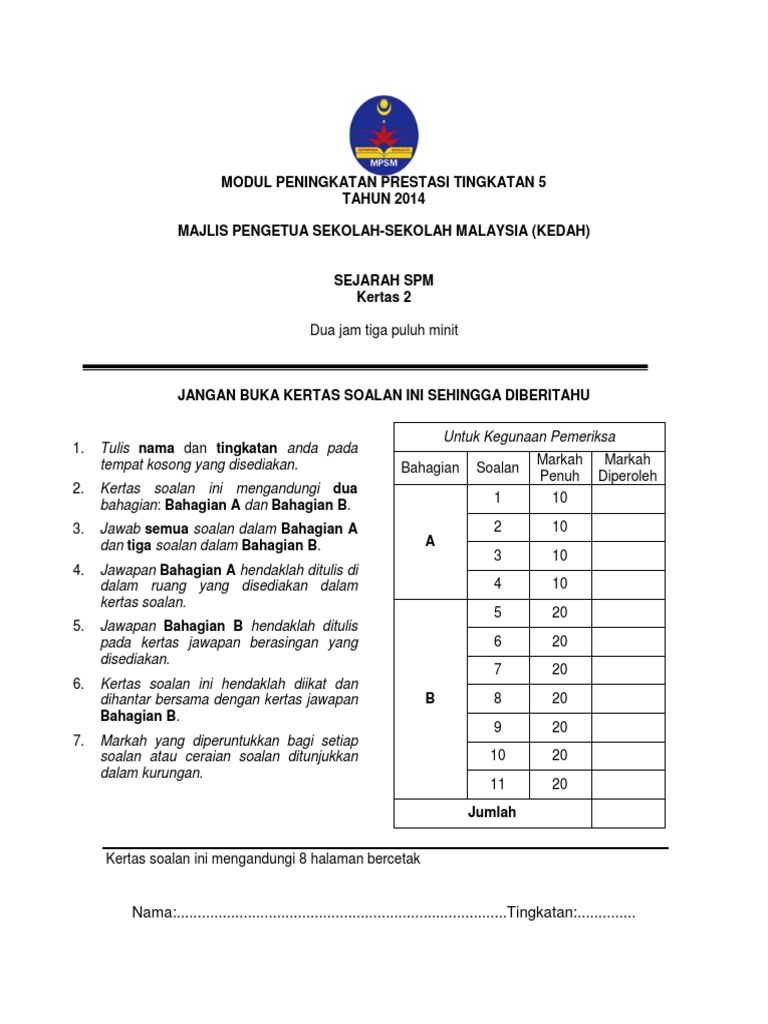 SOALAN KERTAS 2