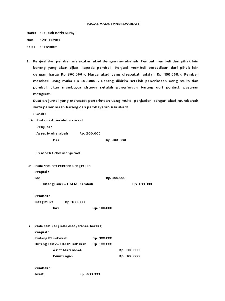 Tugas Akuntansi Syariah