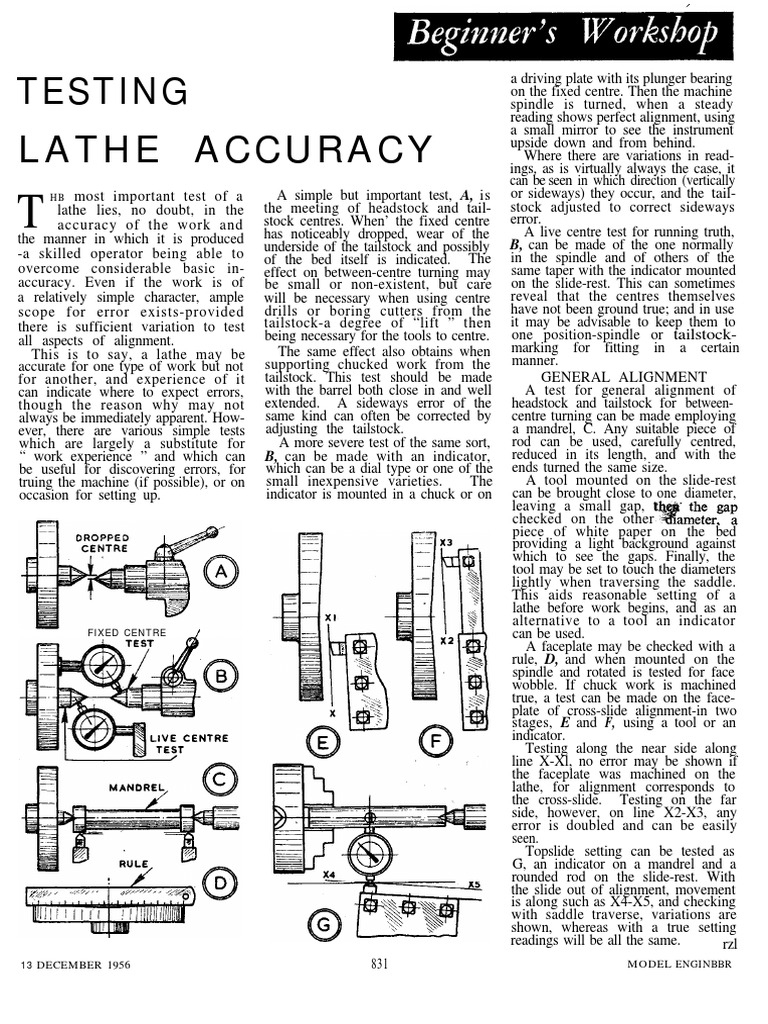 2899-Testing Lathe Accuracy | PDF | Mechanical Engineering | Machining