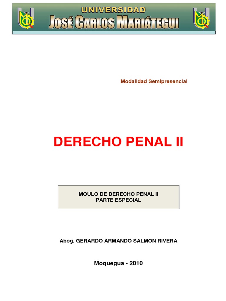 Modulo Derecho Penal Ii Especial Pdf