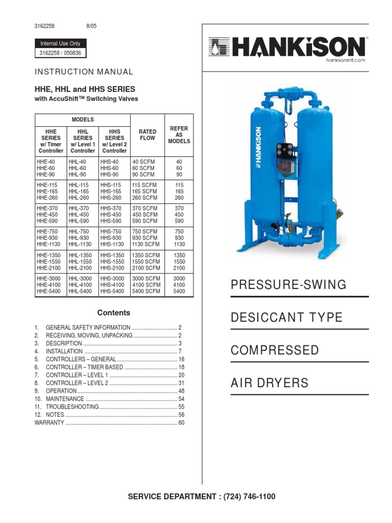 Hankison Heatless Operation Manual | PDF | Clothes Dryer | Valve