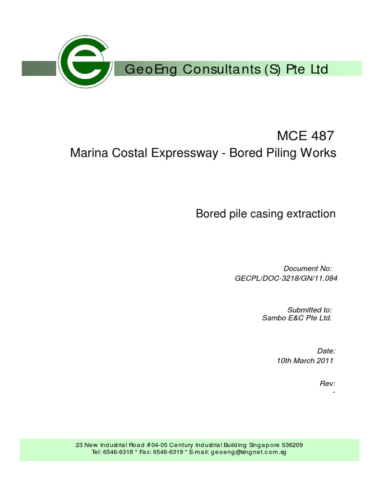 MCE487 (11) Casing Extraction | PDF | Soil | Civil Engineering