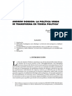 Dobson La Politica Verde Se Transforma en Teoria Politica Verde