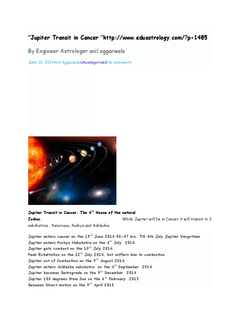 “Jupiter Transit in Cancer New Age