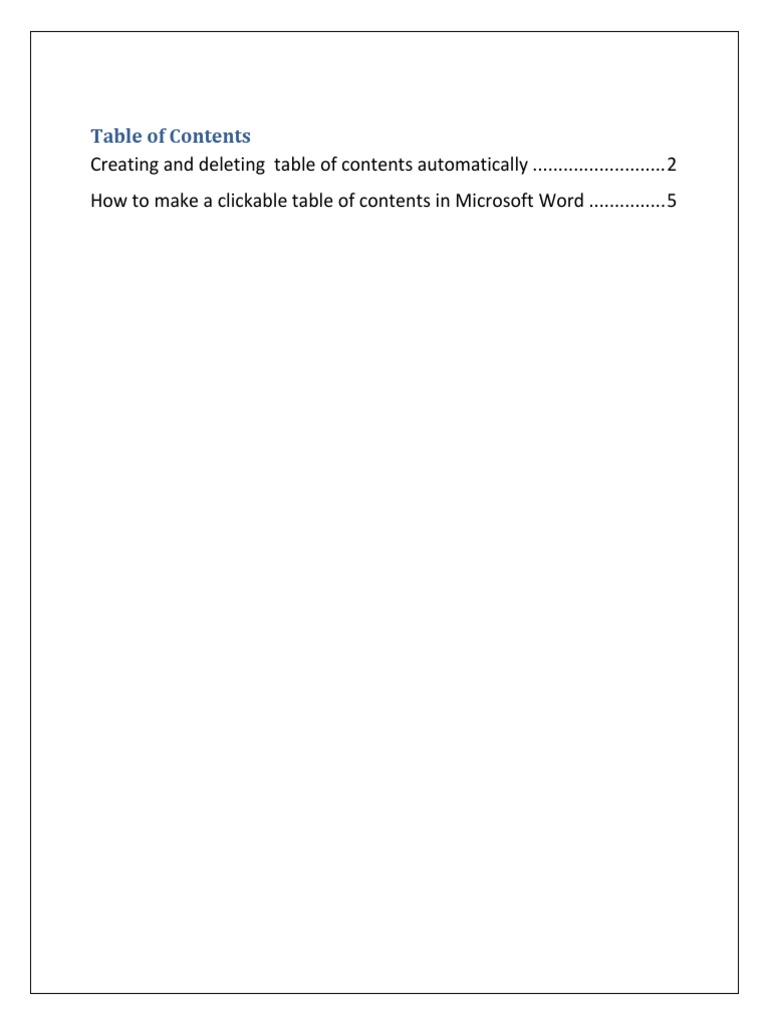 Creating a Clickable TOC in Word | PDF | Hyperlink | Microsoft Word