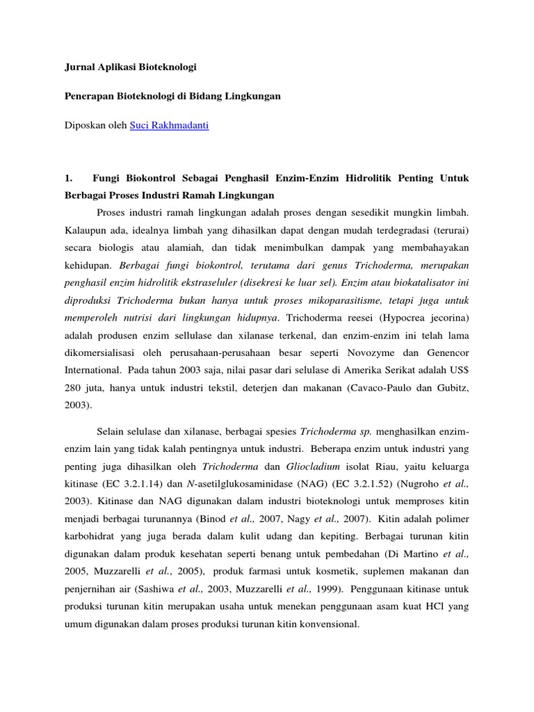 Penerapan Bioteknologi Di Bidang Lingkungan
