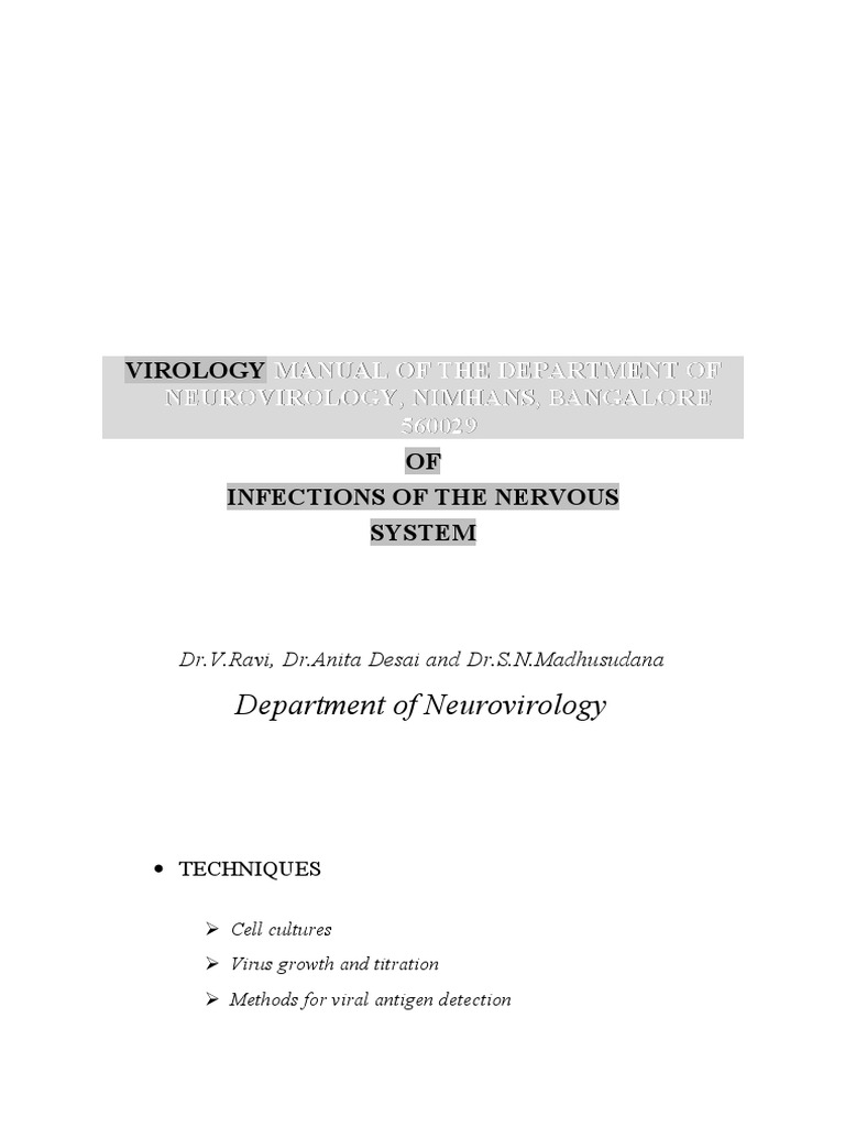 Neurovirology Techniques Manual | PDF | Virology | Microbiology